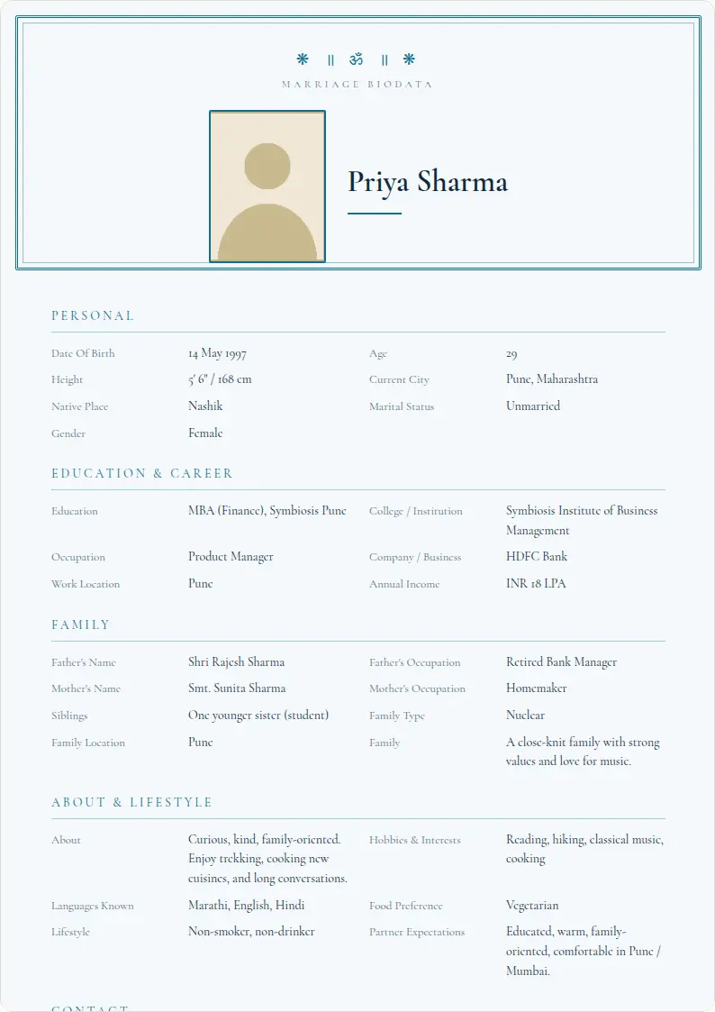 Peacock Royal marriage biodata template